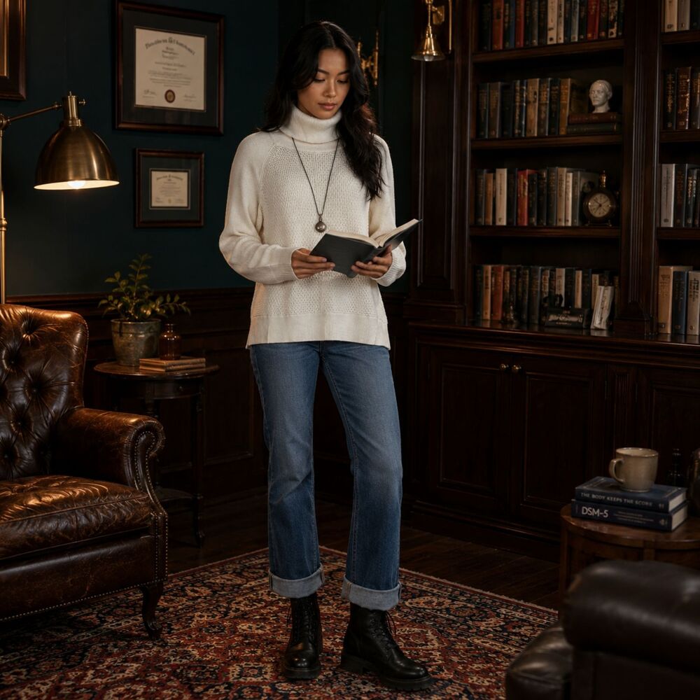 wool blend Waffle Knit Raglan Sleeve gap Turtleneck Sweater W/M Cream LN